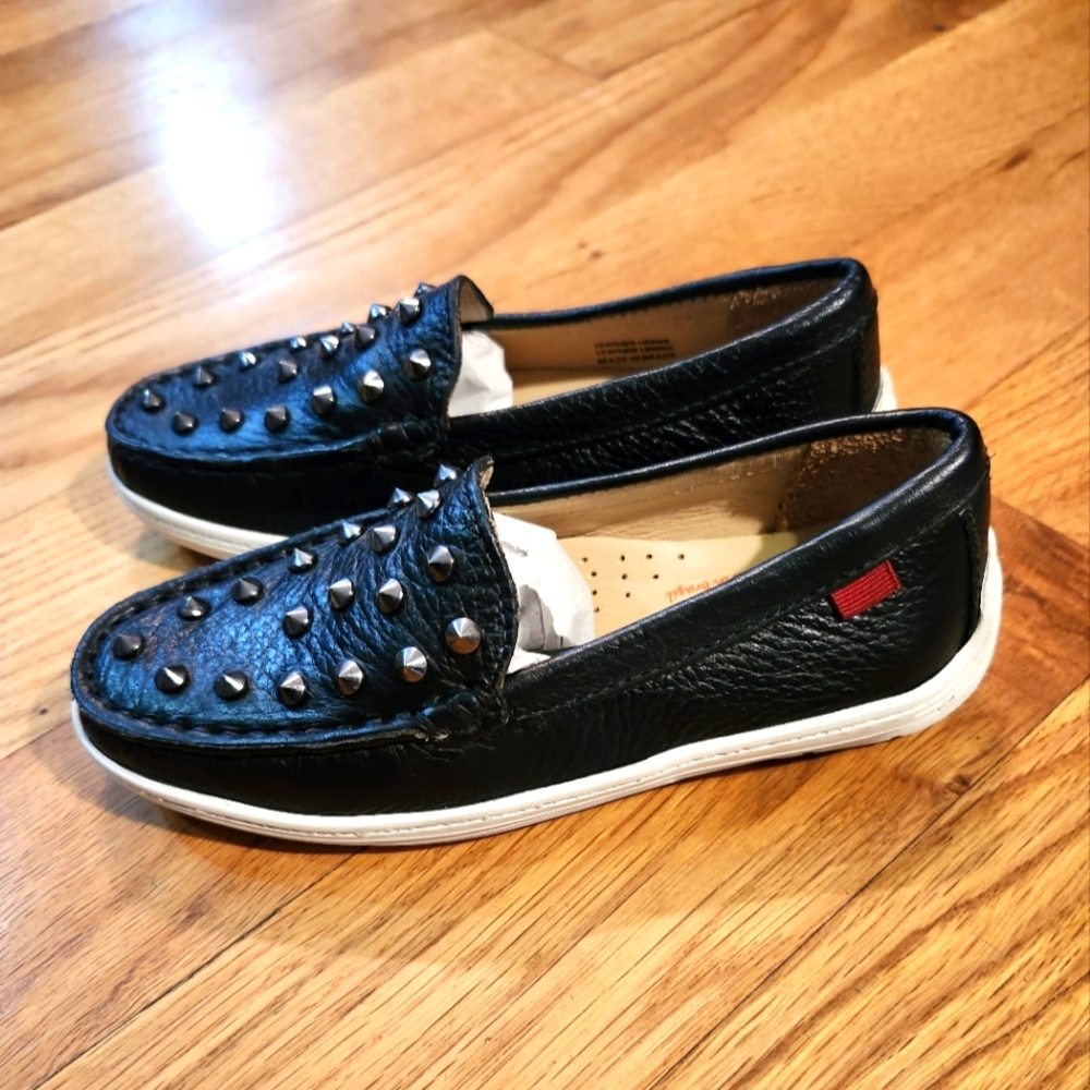 Marc Joseph New York Kids Size 12 Leather Studded Loafers